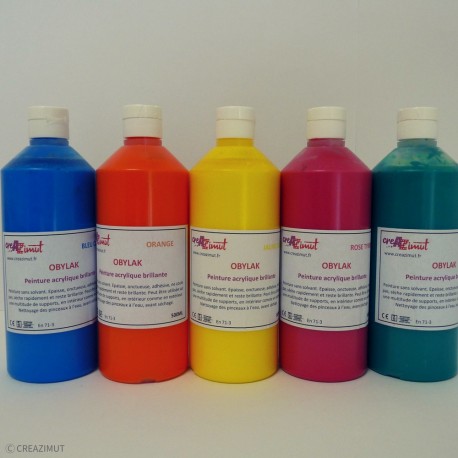 Peinture acrylique brillante OBYLAK 15 couleurs - CréaZimut