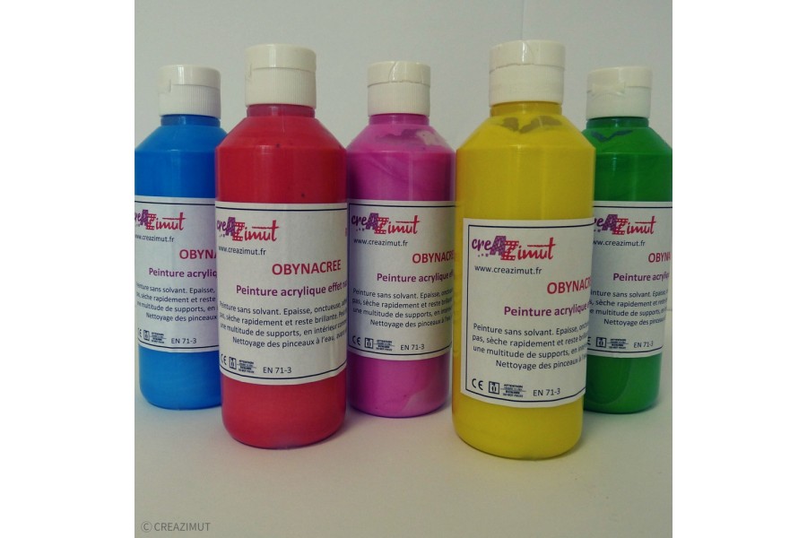 Peinture acrylique nacrée OBYNACREE 10 couleurs