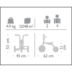 Tricycle pour enfant de 1 à 4 ans et pour écoles