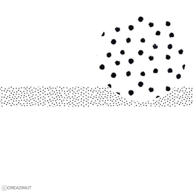 Ruban en papier imprimé Pois noir & blanc 11002299 ARTEMIO