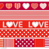Lot de 5 rouleaux adhésifs masking tape Love rouge 11060194 ARTEMIO