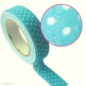 Ruban tissu adhésif masking tape Bleu à pois 193511 PWI