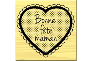 Tampon bois Bonne fête maman 4 x 3,5 cm