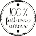 Tampon bois rond 100% fait avec amour 3cm 10004118 ARTEMIO