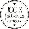 Tampon bois rond 100% fait avec amour 3cm 10004118 ARTEMIO
