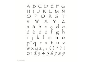 Planche de 75 tampons transparents Alphabet orient