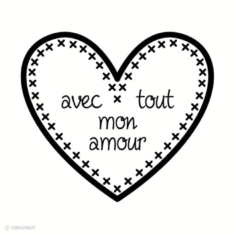 Mini tampon clear Avec tout mon coeur + bloc acrylique 4x4cm 10030041 ARTEMIO