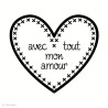 Mini tampon clear Avec tout mon coeur + bloc acrylique 4x4cm 10030041 ARTEMIO