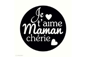 Mini tampon clear Je t'aime maman + bloc acrylique