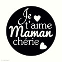 Mini tampon clear Je t'aime maman + bloc acrylique 4x4cm 10030045 ARTEMIO