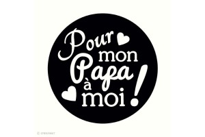 Mini tampon clear Pour mon papa + bloc acrylique 4x4cm