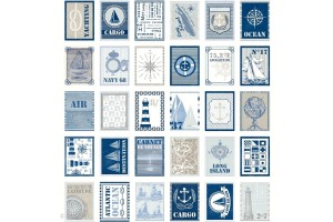 Planche de 32 timbres adhésifs Long Island